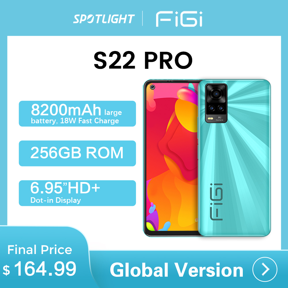 [Pre-Sale] FIGI S22 Pro Cell Phones 256GB 4G Smartphone Android Mobile Phones 8200mAh Battery 6.95" HD+ Big Display 24MP Cameras