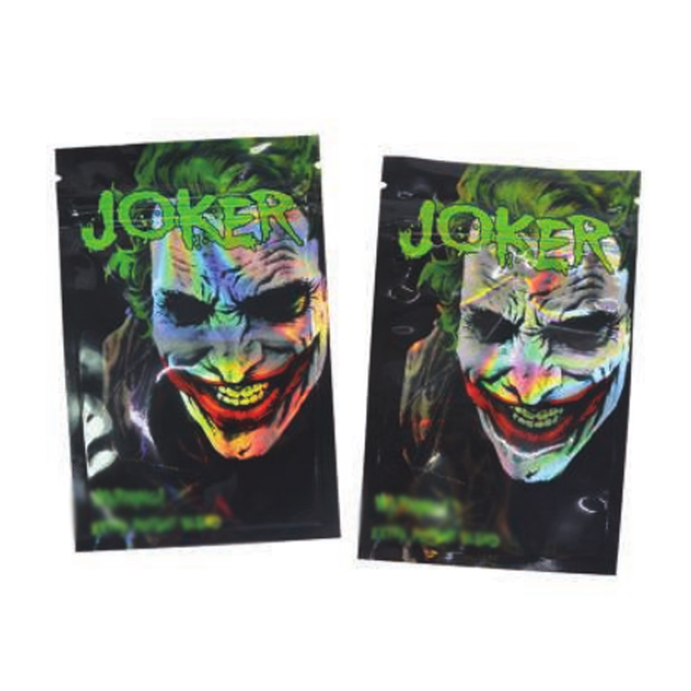  Green JOKER Pattern Zip Lock Bags For Candy Coffee Beans Cartoon Water Proof Storage Bags Cosmetics Pouch Wholesale