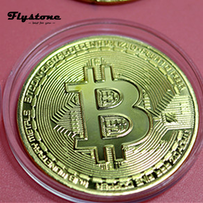 Bitcoin Coin Gold Plated Collectible Art Collection Gift Physical Commemorative Metal Antique Imitation