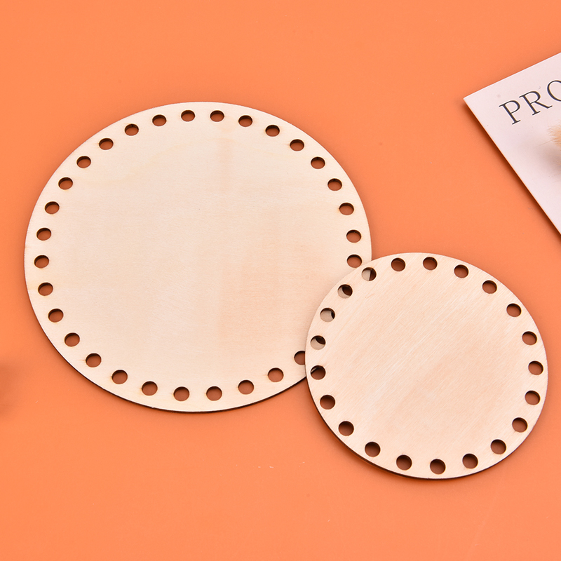 Natural Wooden Basket Bottom Shape Crochet Basket Wood Base for Craft DIY Weaving Craft Making