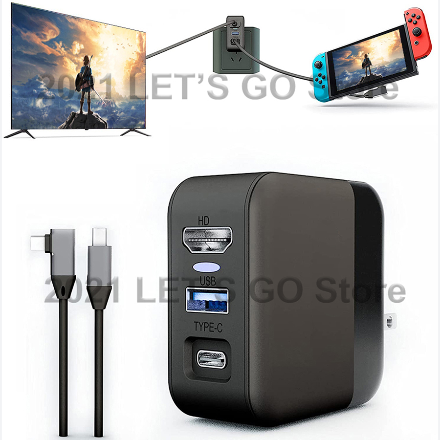 3 in 1 Nintend Switch Charging Dock AC Adapter USB 3.0 Type-C HD Connector TV Converter for Nitendo Nintendo Switch Game Console