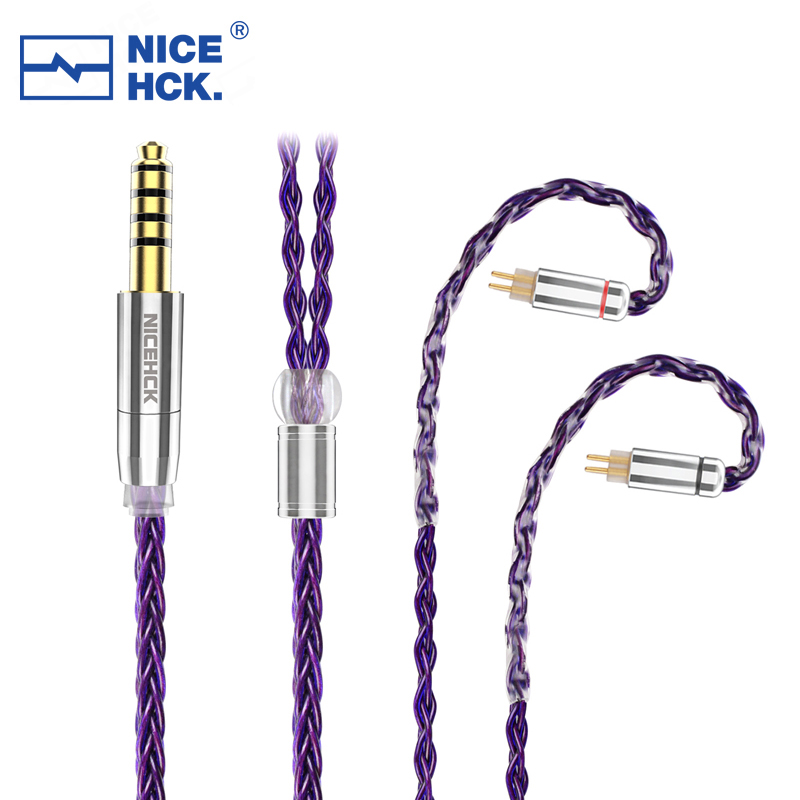 NiceHCK PurpleSE Imported 8 Strands FURUKAWA Copper Earphone Replace Cable 3.5/2.5/4.4mm MMCX/0.78mm 2Pin For Mele S12 Form Nio