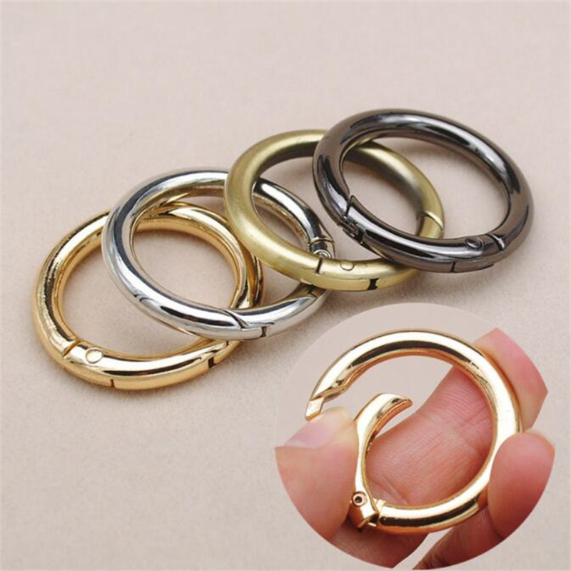 5Pcs/Lot Metal O Ring Spring Clasps Openable Round Carabiner Keychain Bag Clips Hook Dog Chain Buckles Connector For DIY Jewelry