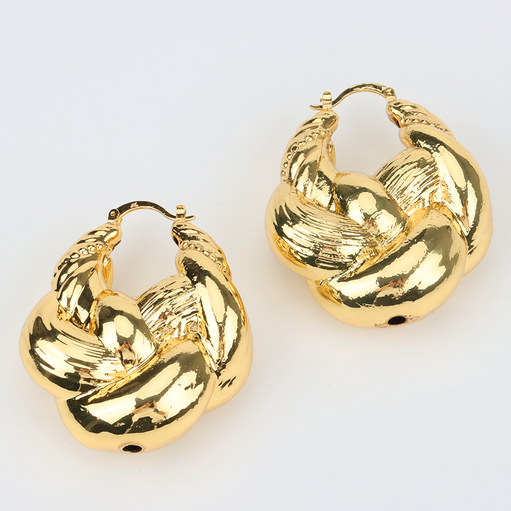 Hoop Earrings High  Women Copper Twist Letter Pattern Clip Earrings Wedding  Jewelry For Engagement Jewelry Gifts