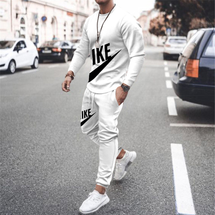 Men's Sweatshirt 3D Printing Long-sleeved Suit  Long-sleeved and Long Pants Men's Sports and Leisure Suit