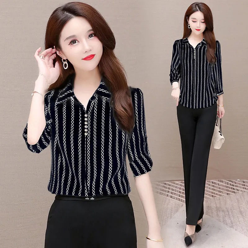 Chiffon Shirt Women's Half Sleeve Top  Bottoming Shirt 6XL Blouse Tops Casual Femme Blusas
