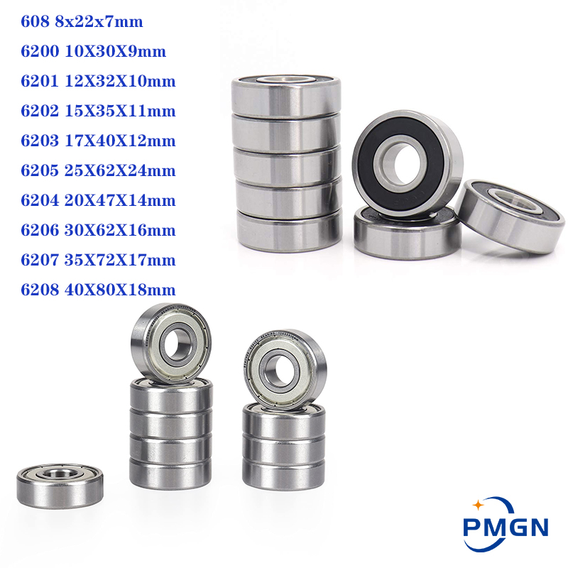 10PCS ABEC-5 608 6200 6201 6202 6203 6204 6205 6206 6207 6208 ZZ 2RS Metal seal High  deep groove ball bearing 12x32x10mm