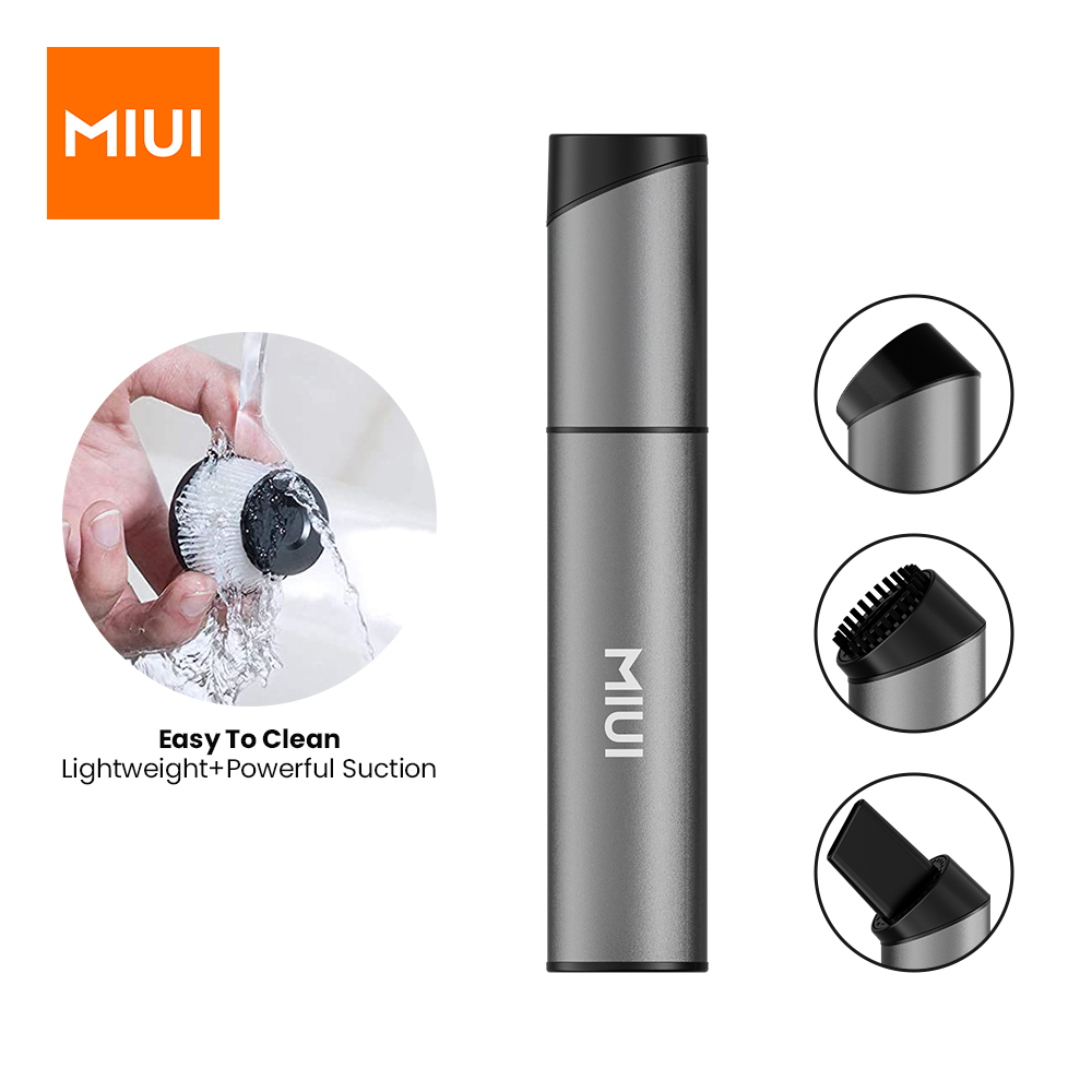 MIUI Mini Portable Vacuum Cleaner Cordless Handheld Vacuum with 3 Suction heads Easy to Clean for Desktop Keyboard & Car (USB)