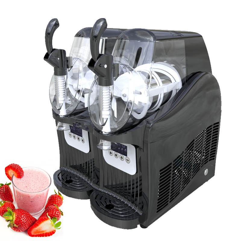 4L Commercial Slushy Machine Double Tank Electric Automatic Slush Maker Machine Frozen Drink Snow Melting Machine 300W