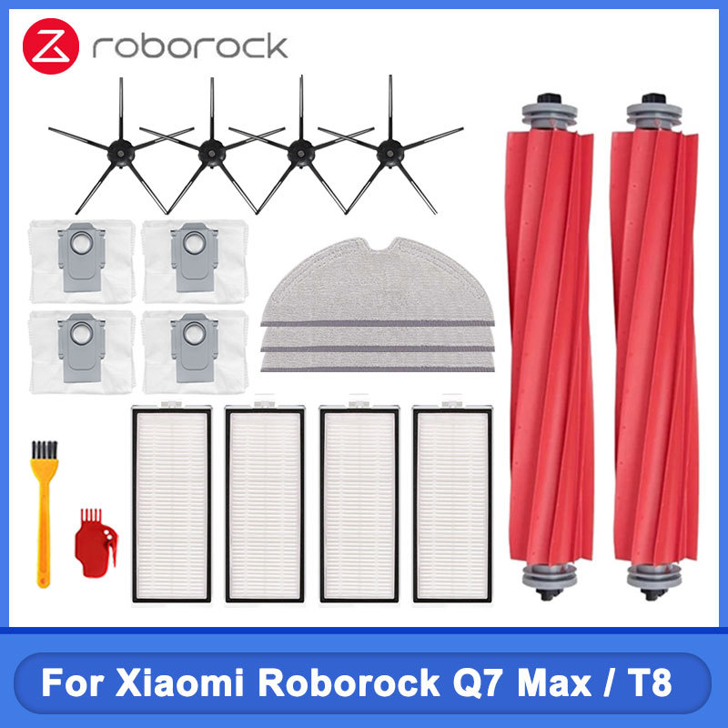 Vacuum cleaner  parts For Xiaomi Roborock Q7 Max Q7 Max+ Q7 Plus T8 appliance accessories Main Side Brush Mop Cloth HEPA Filter