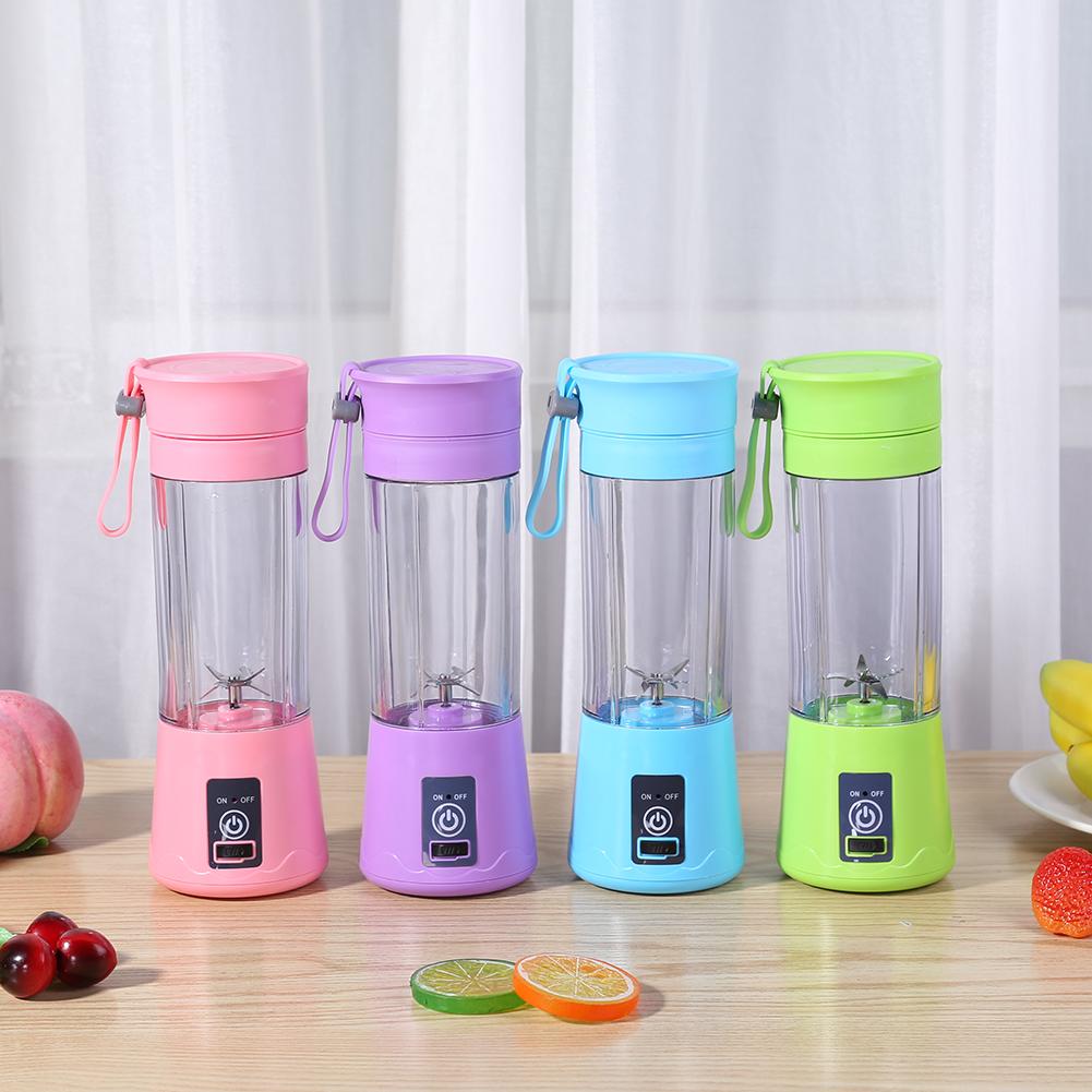 380ml 6 Blades Electric Fruit Juicer Mini USB Portable Smoothie Maker Blender Machine Sports Bottle Juicing Cup Kitchen