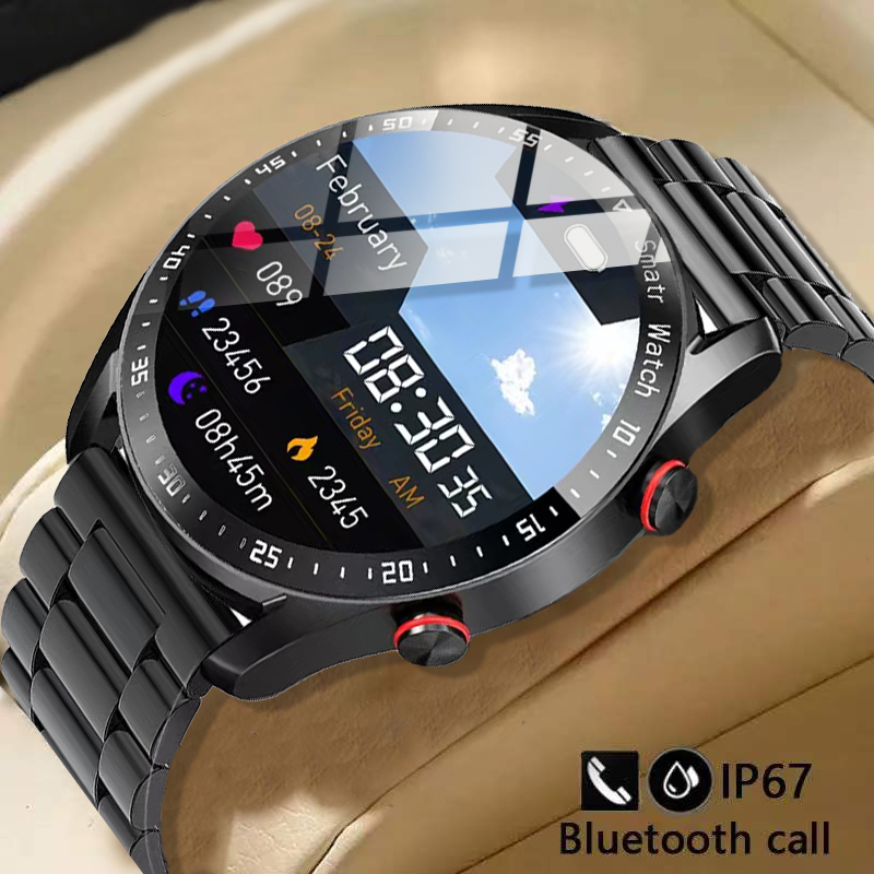  ECG+PPG Bluetooth Call Smart Watch Men Music player Waterproof Sports Fitness Tracker Stainless Steel Strap Smartwatch