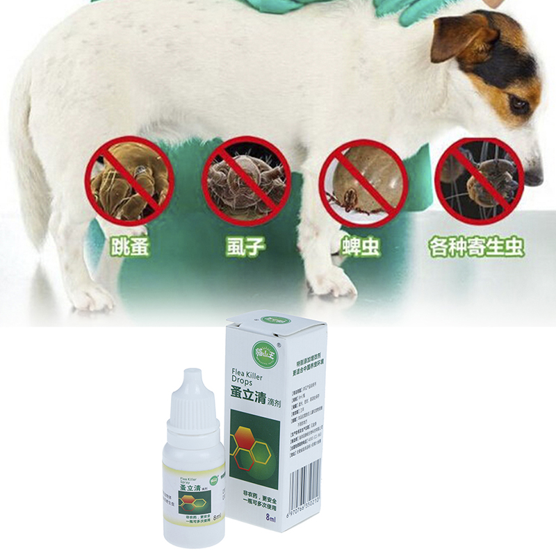 8ml Pets Dog Cat Anti-flea Drops Insecticide Flea Lice Insect Killer Spray