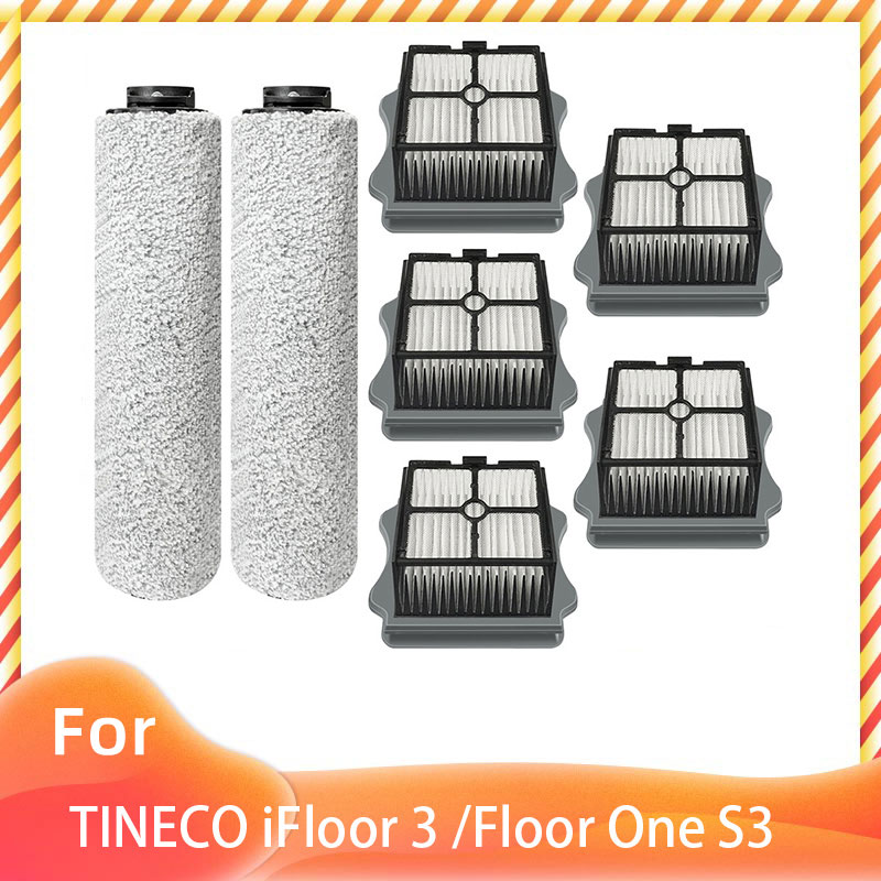 For TINECO iFloor 3 / Floor One S3 Cordless Wet Dry Floor Washer Handheld Vacuum Soft Roller Brush Hepa Filter Spare Accessories