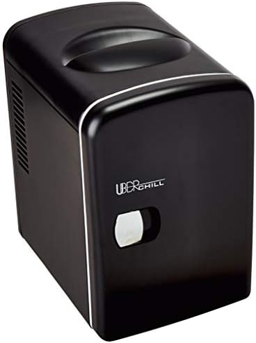 Uber Appliance UB-CH1-MB, Skin Care, Beauty, Makeup, Cosmetics Storage | Skincare Bedroom | Portable Mini Fridge Cooler and Warmer, 4L, blackout matte black