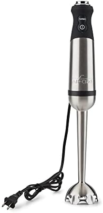 All-Clad Electrics Stainless Steel Immersion Blender 2 Piece Turbo Function 600 Watts Detachable, Variable Speed Control, Hand Blander, 9-1/4-inch