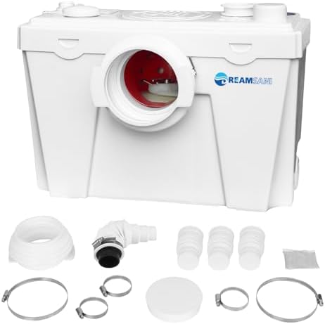 500Watt Macecrating Toilet Pump for Basement with 4 Water Connections for Macerating Toilet, Laundry, Cooking Sink, Clothes Washer