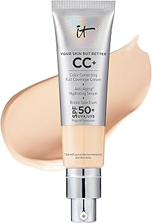 IT Cosmetics Your Skin But Better CC+ Cream - Color Correcting Cream, Full-Coverage Foundation, Hydrating Serum & SPF 50+ Sunscreen - Natural Finish - 1.08 fl oz