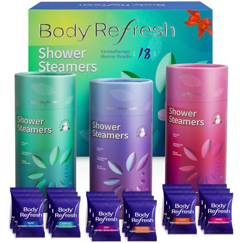 Shower Steamers Aromatherapy - Birthday Gifts for Women, 18 Pack Shower Bombs with Essential Oils, Personal Self Care Christmas Gifts for Women and Men, Stocking Stuffers for Adults Women Men