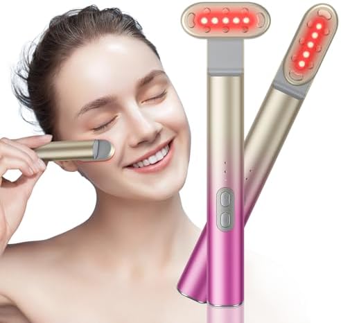 7 in 1 Red-Light-Therapy，Red Light Therapy for Face Eye Skincare Equipment at Home，Red for Skincare & Blue Rejuvenation Tool (Pink Gradient)