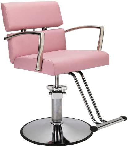 OmySalon Salon Chair Heavy Duty for Stylist, Barber Chair Pink 360 Degree Swivel, Hydraulic Pump for Hair Cutting, Beauty Spa Styling Hairdressing Tattoo Equipment