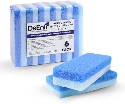 DeEnti Pumice Stones, Pack of 6 Professional Grade Pumice Stone for Feet, Salon Quality Foot Callus Remover, Double Sided Foot Scraper, Home Manicure and Pedicure Tools