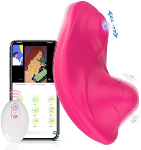 App Remote Control Vibrator, Wearable Panty Vibrators for Clitoral Nipple with 9 Vibrating Modes Waterproof Mini Adult Sex Toys for Women Pleasure (Rose)