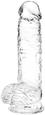 Small Realistic Clear 6 inch Cute Dildo,Adult Sex Toy with Suction Cup Dildo, Suitable for Beginner Women/Men/Gay with Thin and Slim Poke, can be Use for G-spot and Anal