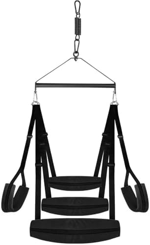 BDSM Sex Swing, 360° Spinning Sex Swings Bondage Kit with Soft Seat Thick Cushion Adjustable Sex Straps, Sex Furniture for Bedroom Sex Sling Bondage Restraints for Couples Sex Toys