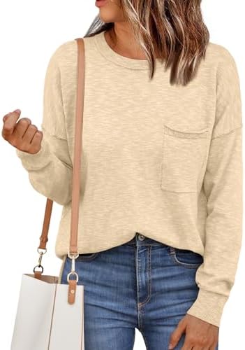 LILLUSORY Sweaters for Women Fall Outfits 2024 Crewneck Long Sleeve Tops Oversized Lightweight Winter Fashion Comfy Clothes