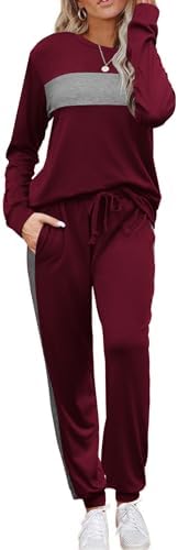 HOTOUCH Women's Two Piece Outfit Long Sleeve Crewneck Pullover Tops And Long Pants Tracksuit 2023 Fashion Sweatshirts