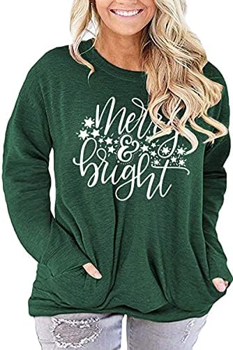 Plus Size Merry Christmas Baseball T-Shirt Women 3/4 Sleeve Holiday Splicing Tee Tops