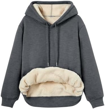 Trendy Queen Women's Winter Fleece Sherpa Lined Hoodie Casual Warm Long Sleeve Pullover Sweatshirt