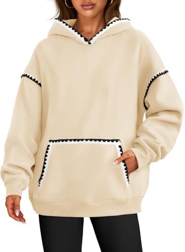 ZESICA Womens Oversized Sweatshirts Fleece Hoodies Long Sleeve Pullover Fall Outfits with Pocket