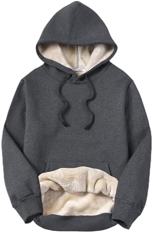 Yeokou Women's Athletic Hoodies Sherpa Fleece Lined Workout Pullover Winter Warm Thicken Sweatshirt