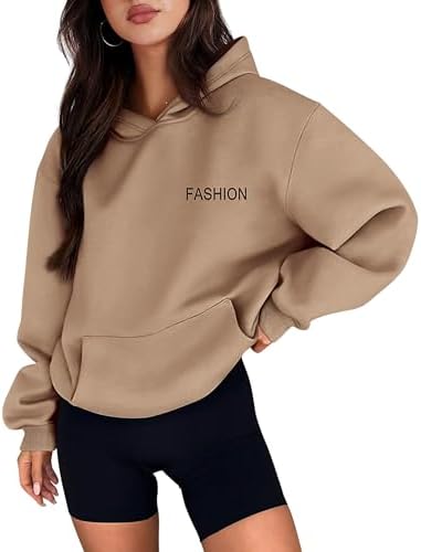 PRETTYGARDEN Womens Long Sleeve Hoodies 2024 Fall Fashion Outfits Solid Oversized Pullover Sweatshirts Clothes with Pockets