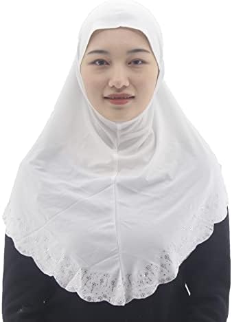 Womens Muslim Amira Hijab Scarf Islamic Headscarf Long Shwals for Girls with Czech Drill