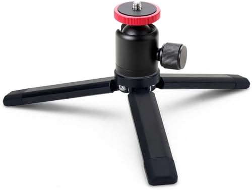 Mini Tripod with Ball Head Mount, Tabletop Tripod Compact Versatile Handle Grip for Gimbal Stabilizers, Cameras, Phones, Webcams, Projectors