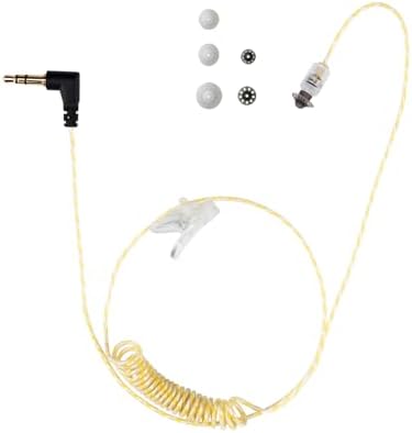 Tubeless Covert Security FBI Police 3.5mm /1 Pin Listen Only Earpiece Headset for Remote Speaker Mic Motorola Kenwood Two Way Radio (22" Cable)