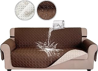 Luxshare 100% Waterproof Couch Cover Sofa Covers Washable, Reversible Couch Covers for 3 Cushion Couch Sofa Pet Friendly (Sofa,Chocolate/Beige)
