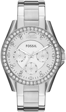 Fossil Riley Women's Watch with Crystal Accents and Stainless Steel Bracelet Band