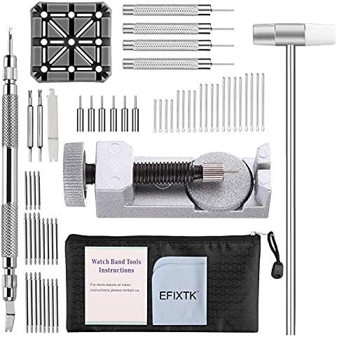 Watch Band Strap Link Pins Remover Repair Tool,24 in 1 Kit with 6 Extra Tips Replacement,20PCS Cotter Pin,Spring Bar Tool Set,1PCS Head Hammer