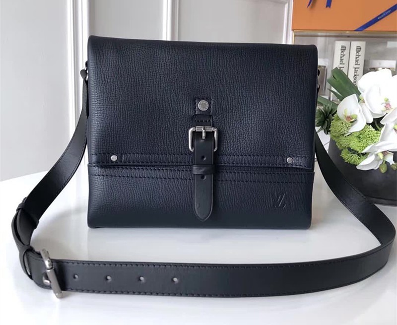 Louis Vuitton Calfskin Canyon Messenger PM M54963 Bleu Marine