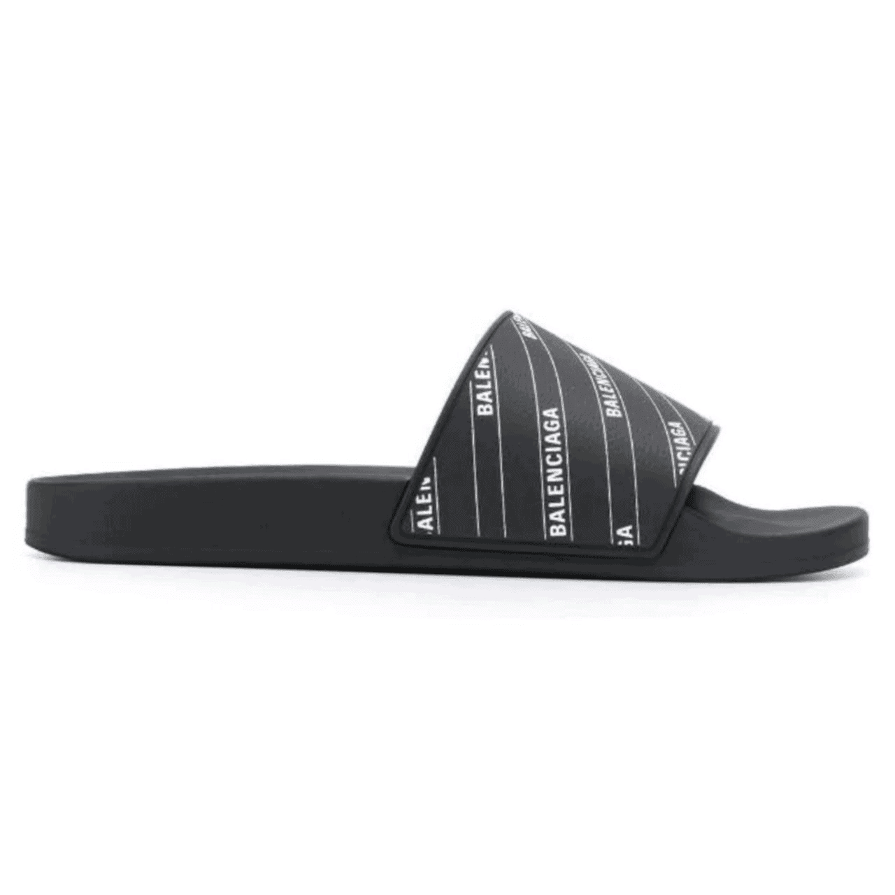 BALENCIAGA RUBBER LOGO POOL SLIDE SANDALS – BBS6