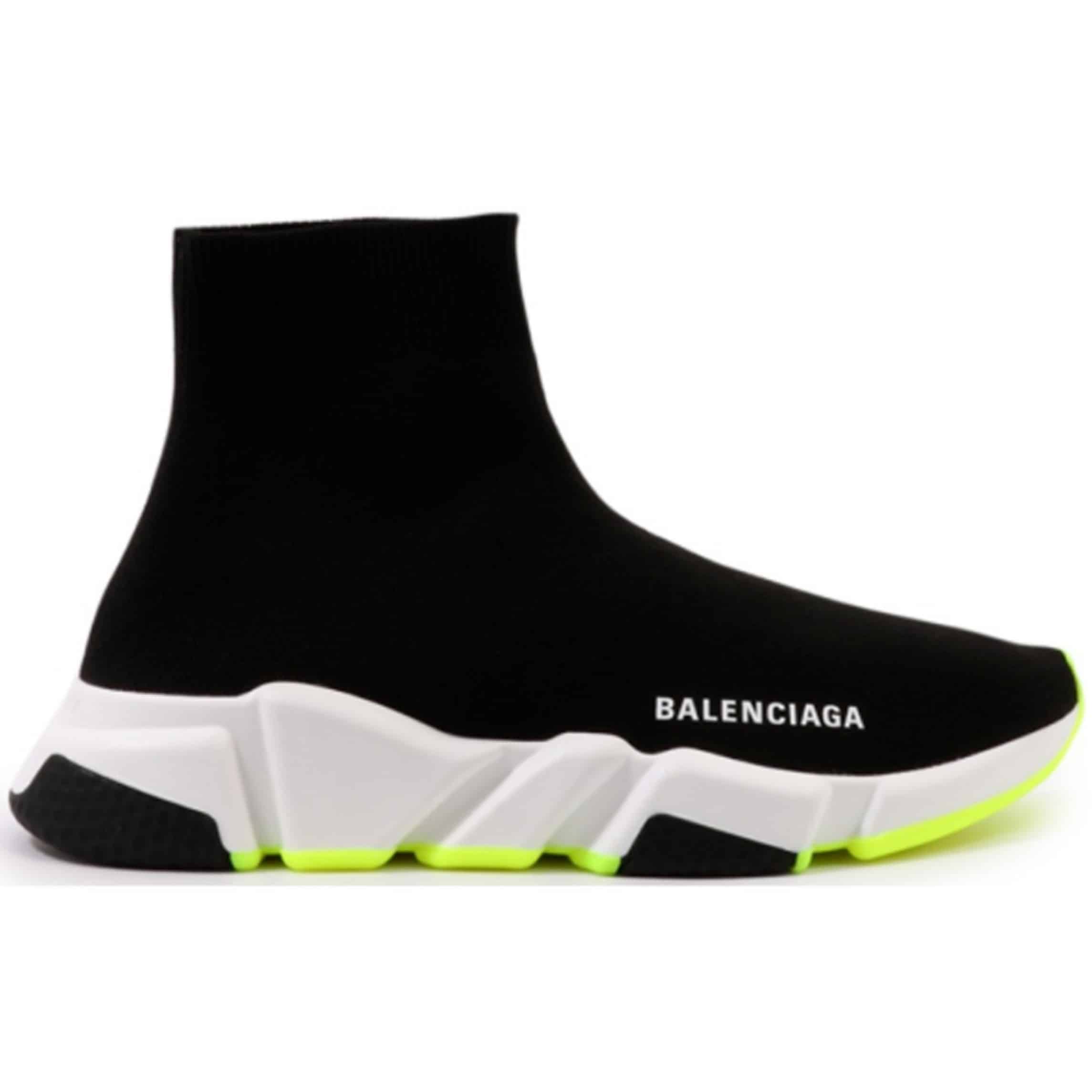 BALENCIAGA SPEED TRAINER BLACK WHITE NEON SS19 – BB12