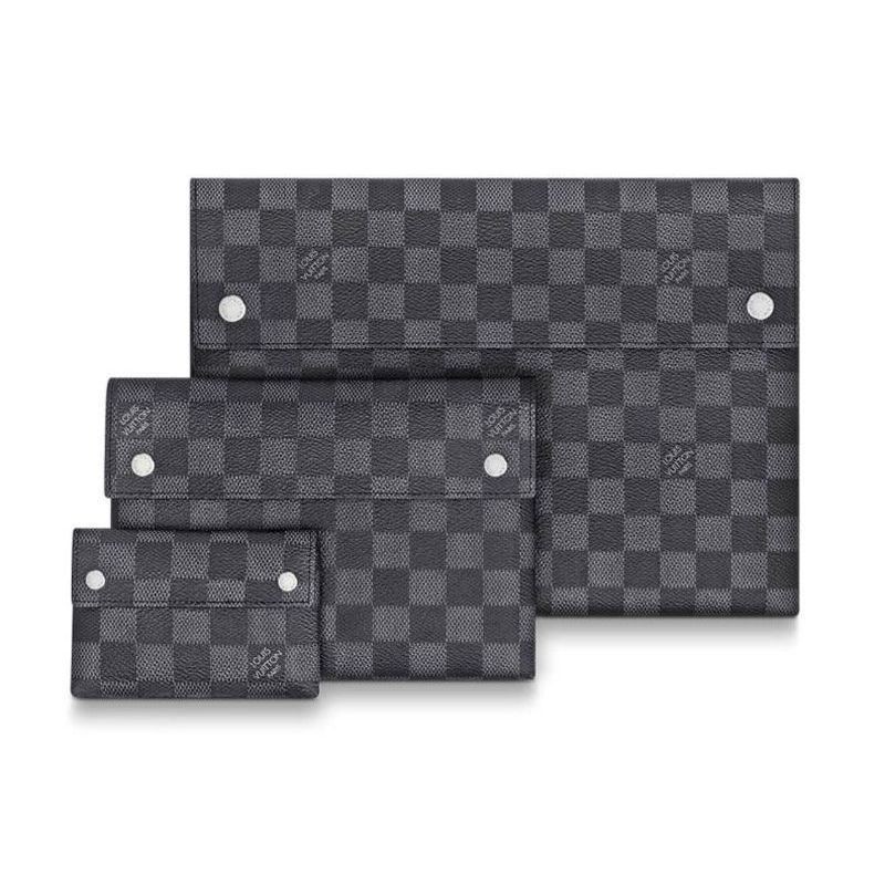 Louis Vuitton Alpha Triple Pouches Bag Damier Graphite Canvas N60255