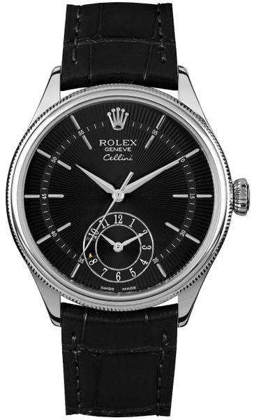 Rolex Cellini Dual Time Black Dial Men’s Watch 50529